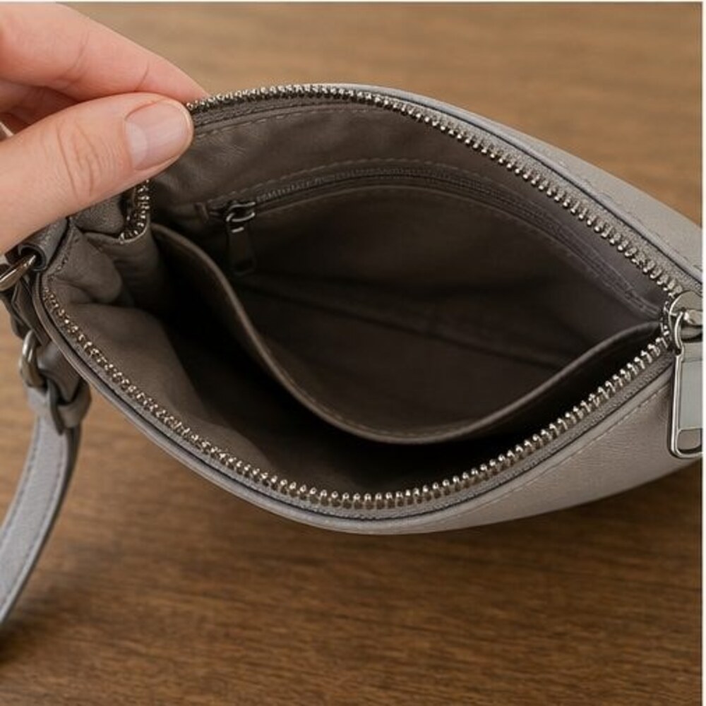 Charcoal Vegan Leather Bag - Picture 4 of 6